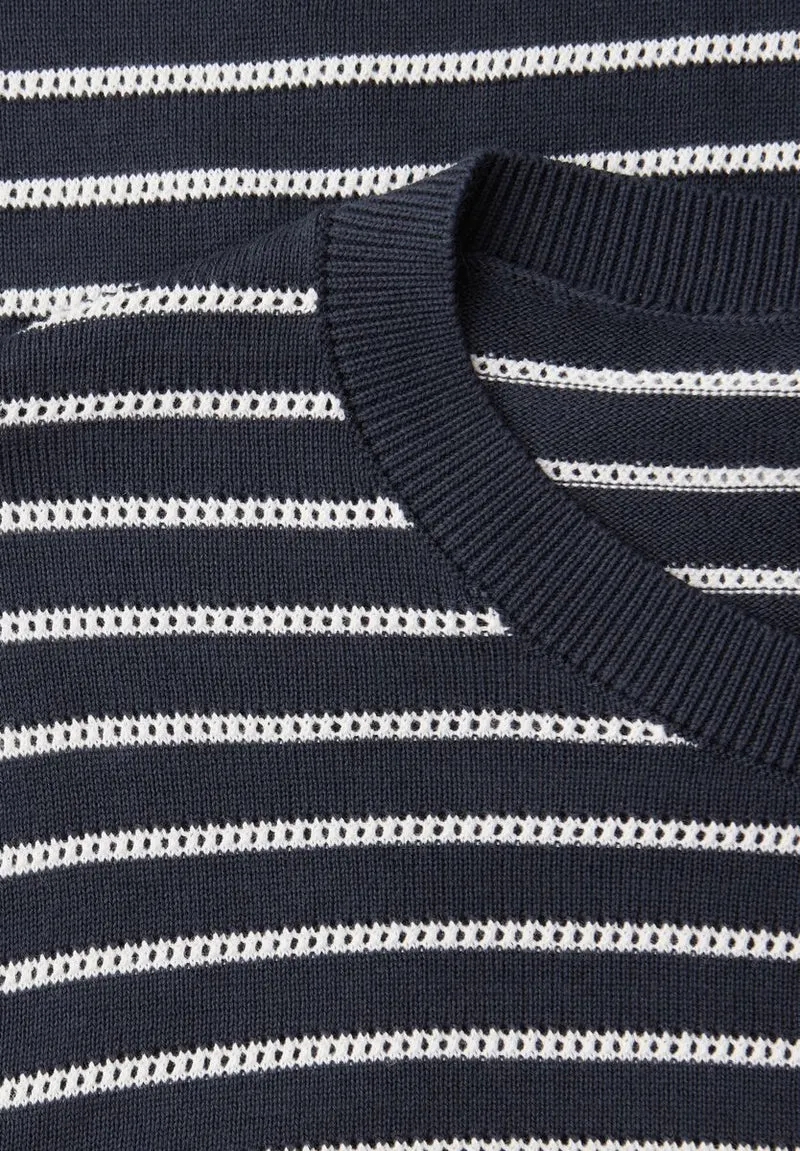 Kurzarm Pullover mit Streifenmuster