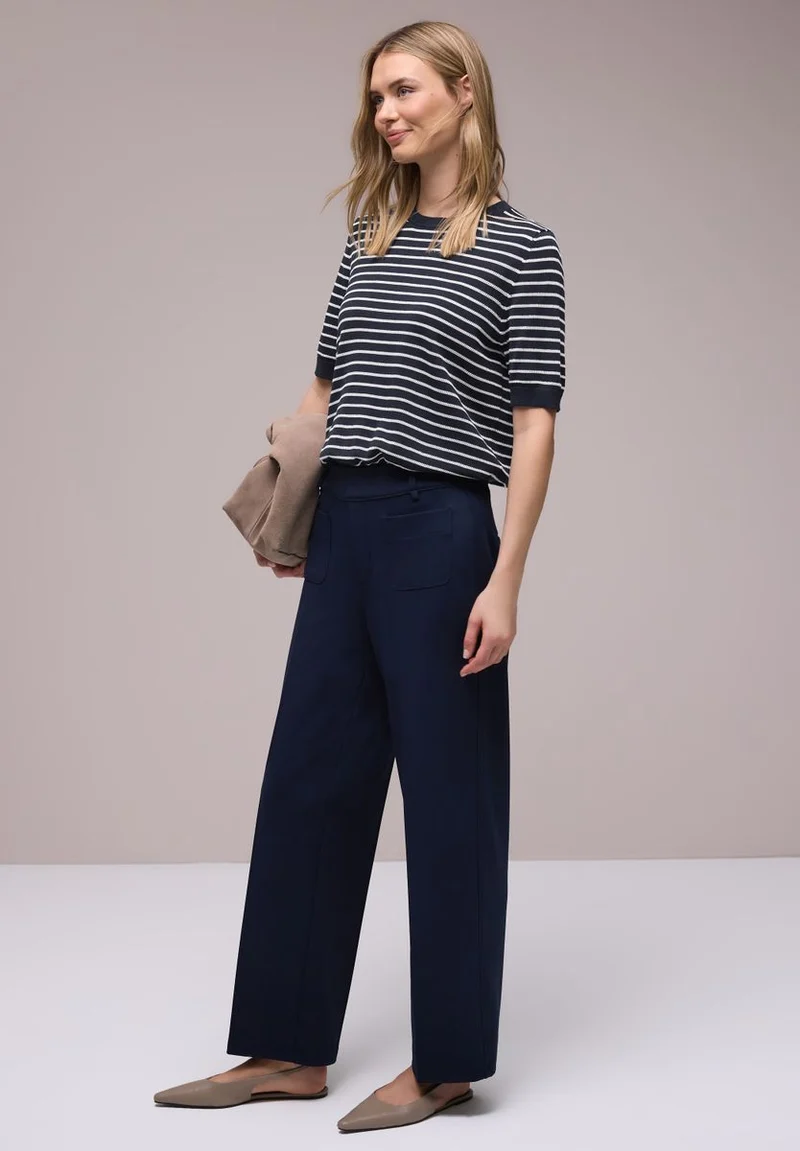 Kurzarm Pullover mit Streifenmuster