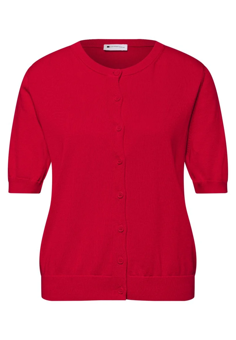 Kurzarm Cardigan mit Rundhals