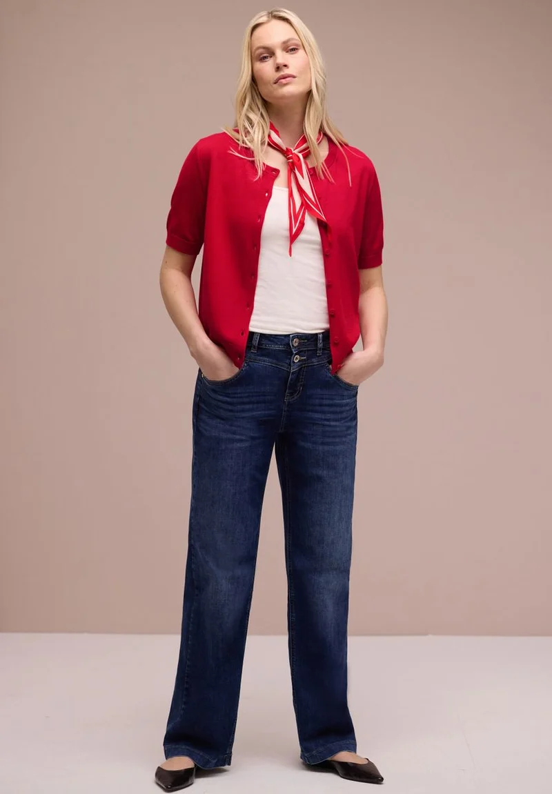 Kurzarm Cardigan mit Rundhals