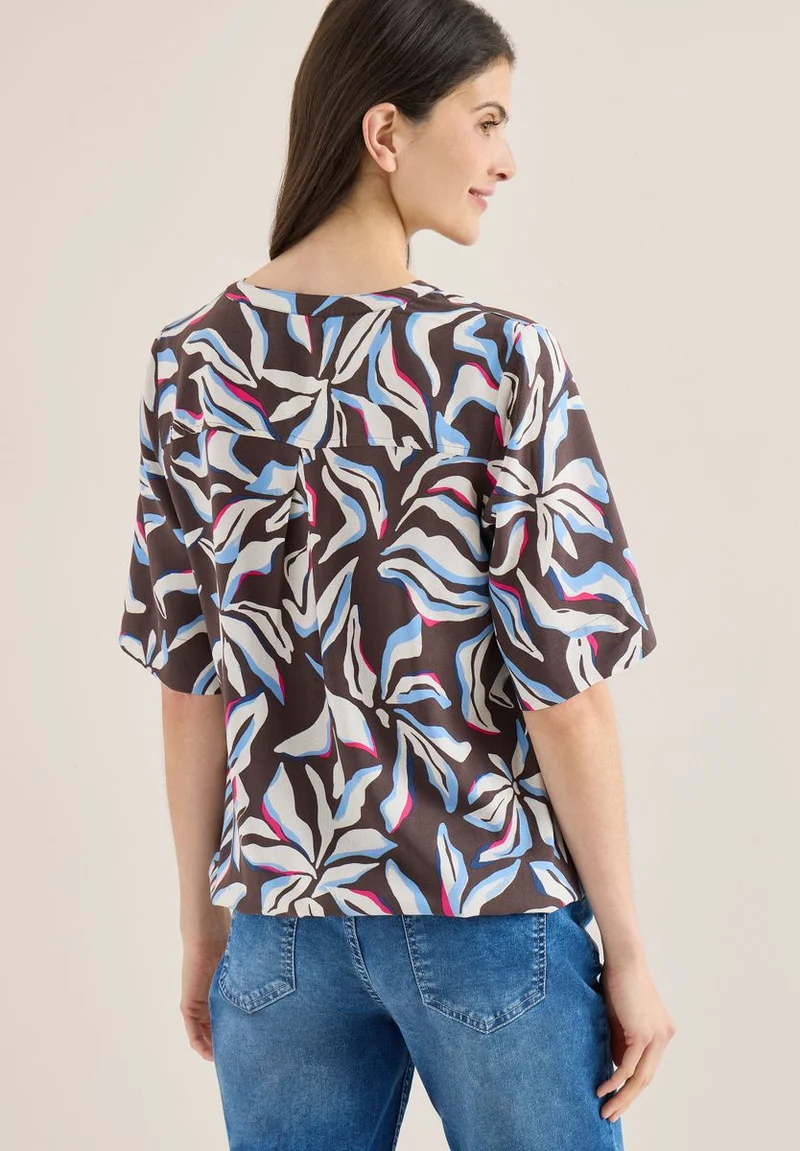Kurzarm Bluse mit floralem Muster