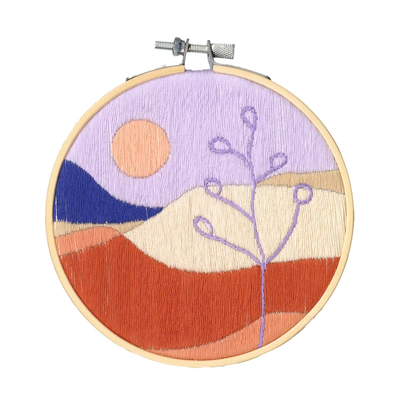 Restyle-Stickpaket „Wüste mit Sonne und Blume“, rund, 12,7 cm
