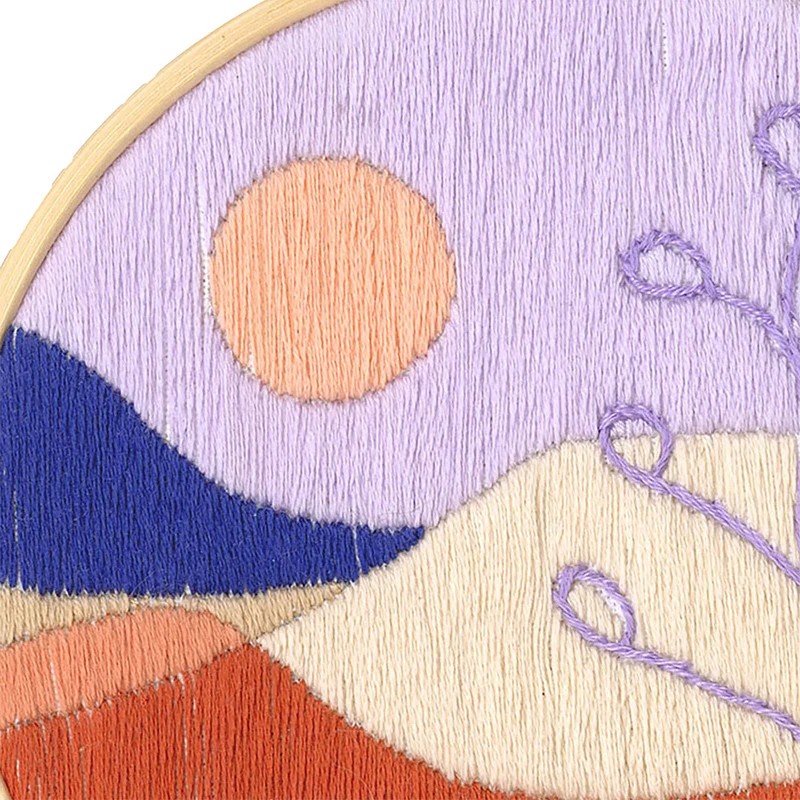 Restyle-Stickpaket „Wüste mit Sonne und Blume“, rund, 12,7 cm