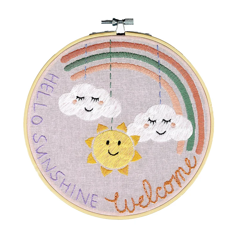 Restyle Stickpaket „Hello Sunshine“, 17,8 cm Durchmesser, rund, Rosa