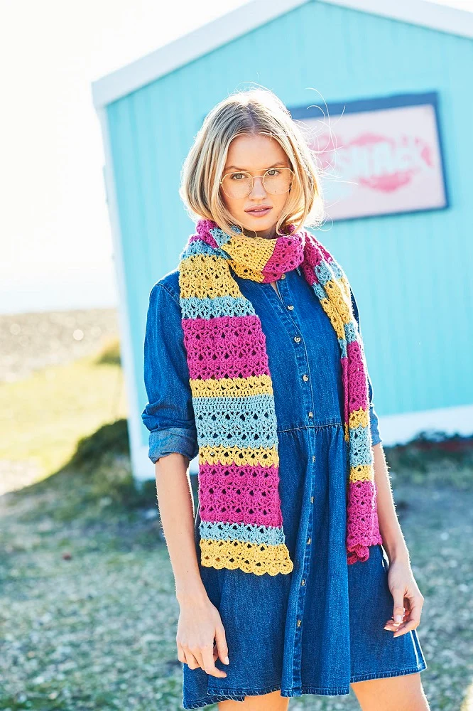 Häkelanleitung Stylecraft Bellissima DK Nr. 9633 Pullover und Schal