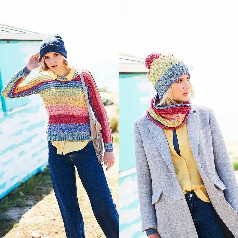 Strickanleitung Stylecraft Batik Swirl DK Nr. 9676: Pullover, Rollkragenpullover und Mütze