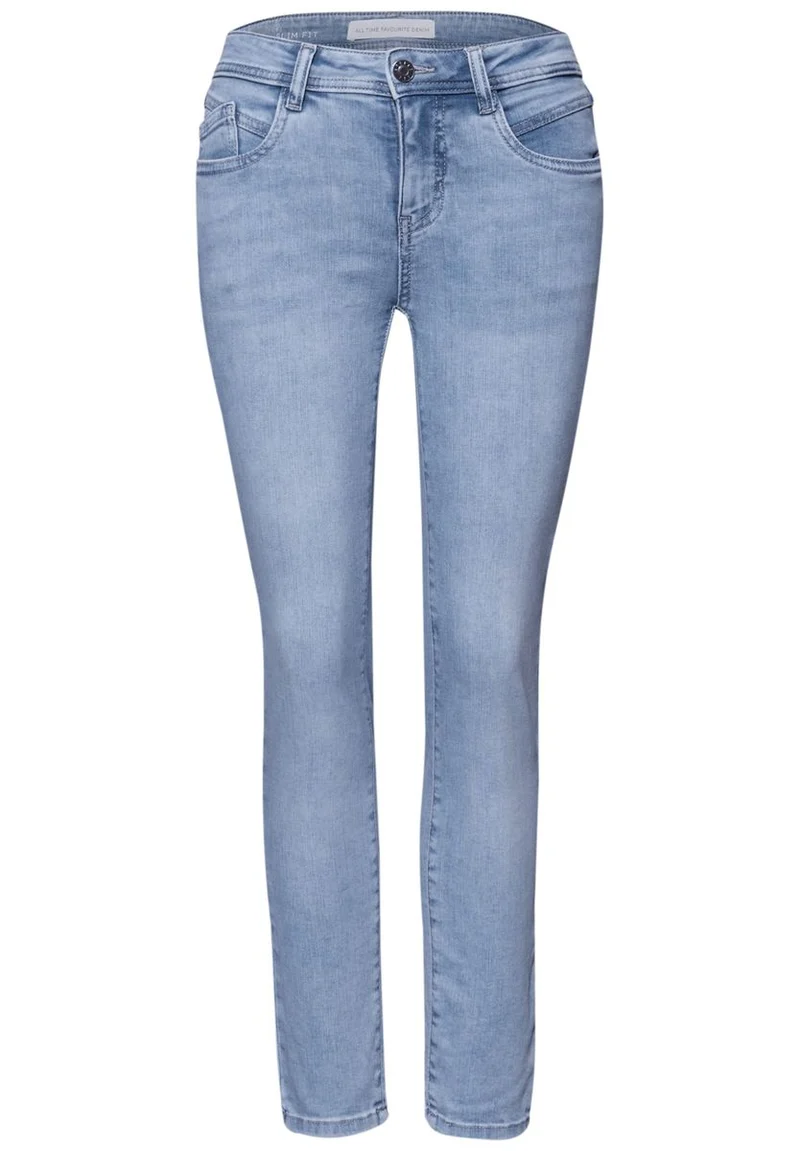 Mid Waist Slim Leg Jeans im Slim Fit