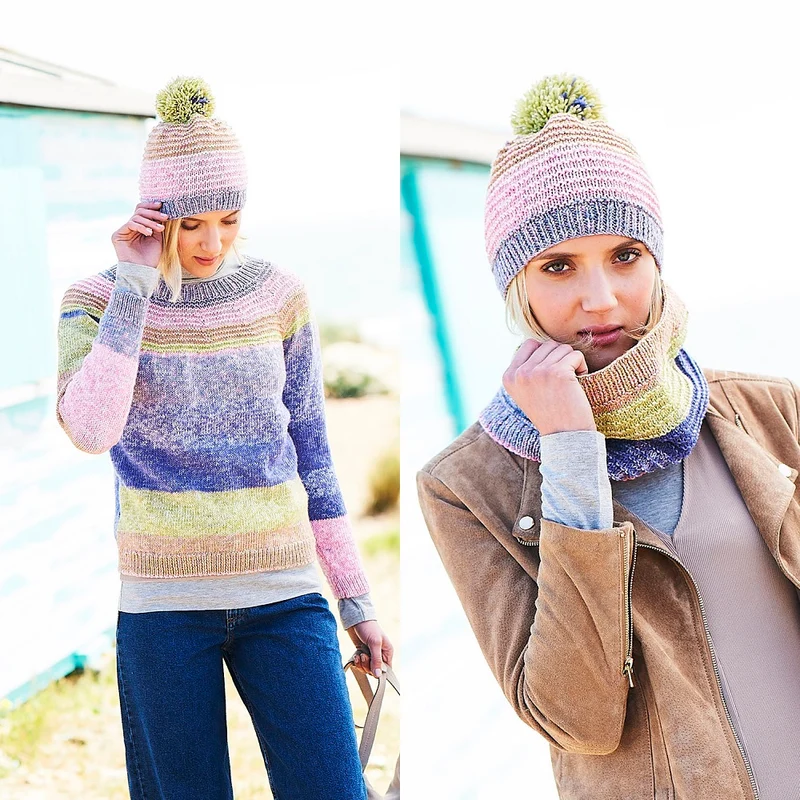 Strickanleitung Stylecraft Batik Swirl DK Nr. 9671: Pullover, Rollkragenpullover und Mütze