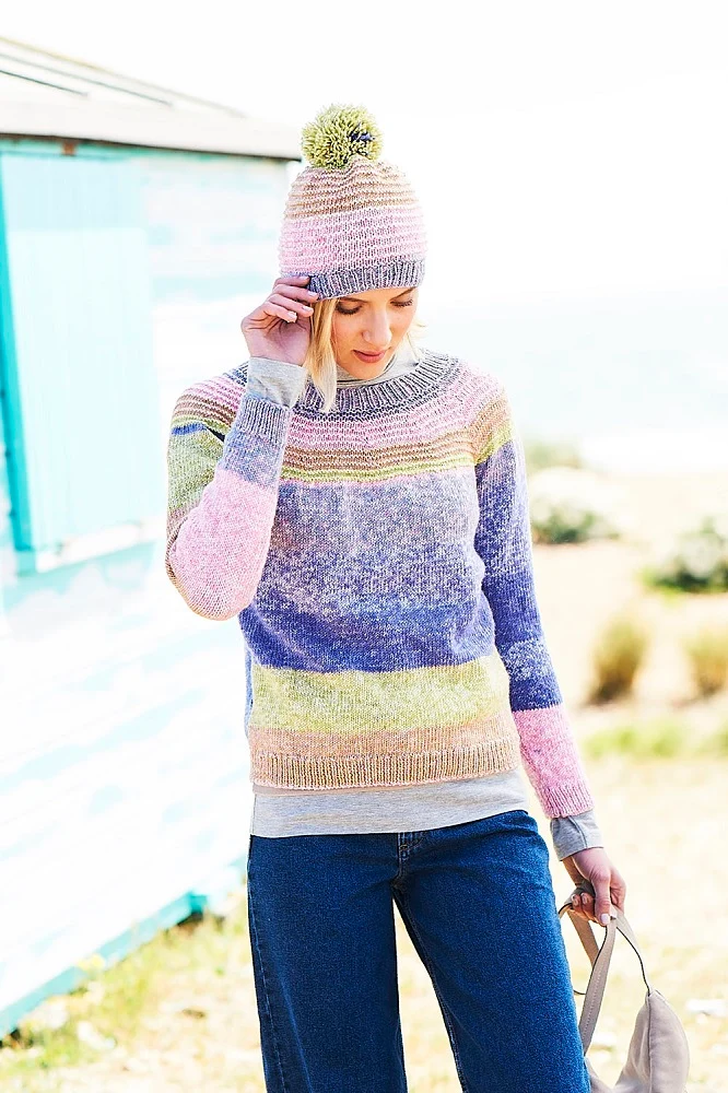 Strickanleitung Stylecraft Batik Swirl DK Nr. 9671: Pullover, Rollkragenpullover und Mütze