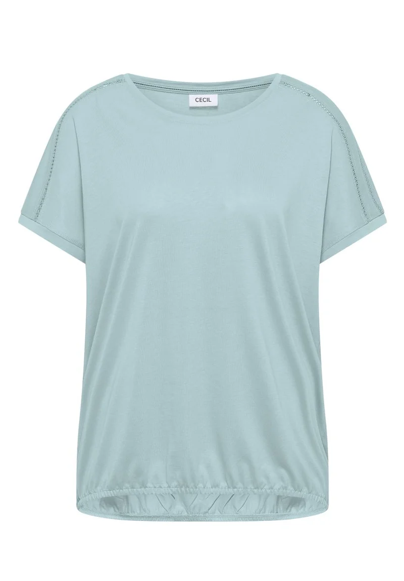 T-Shirt mit V-Neck und Spitzendetail