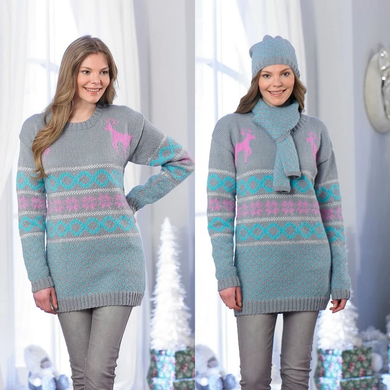 Strickanleitung Stylecraft Life DK Nr. 9030: Pullover, Mütze und Schal
