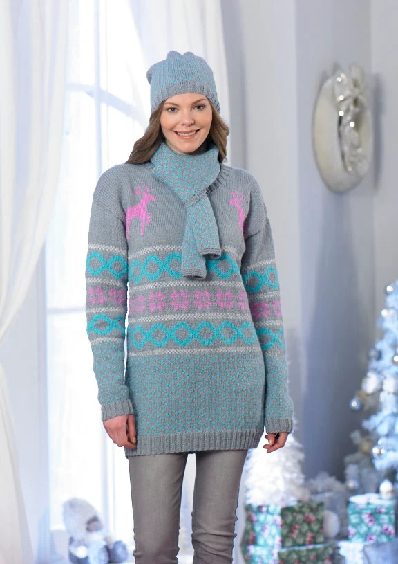 Strickanleitung Stylecraft Life DK Nr. 9030: Pullover, Mütze und Schal