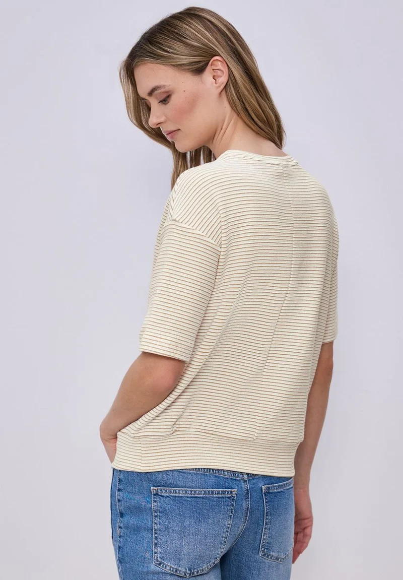 Kurzarmshirt mit Strukturstreifen