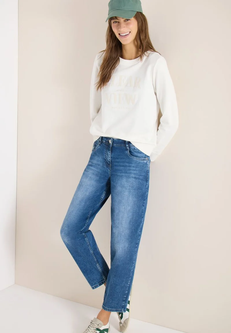 High Waist Barrel Leg Jeans im Loose Fit