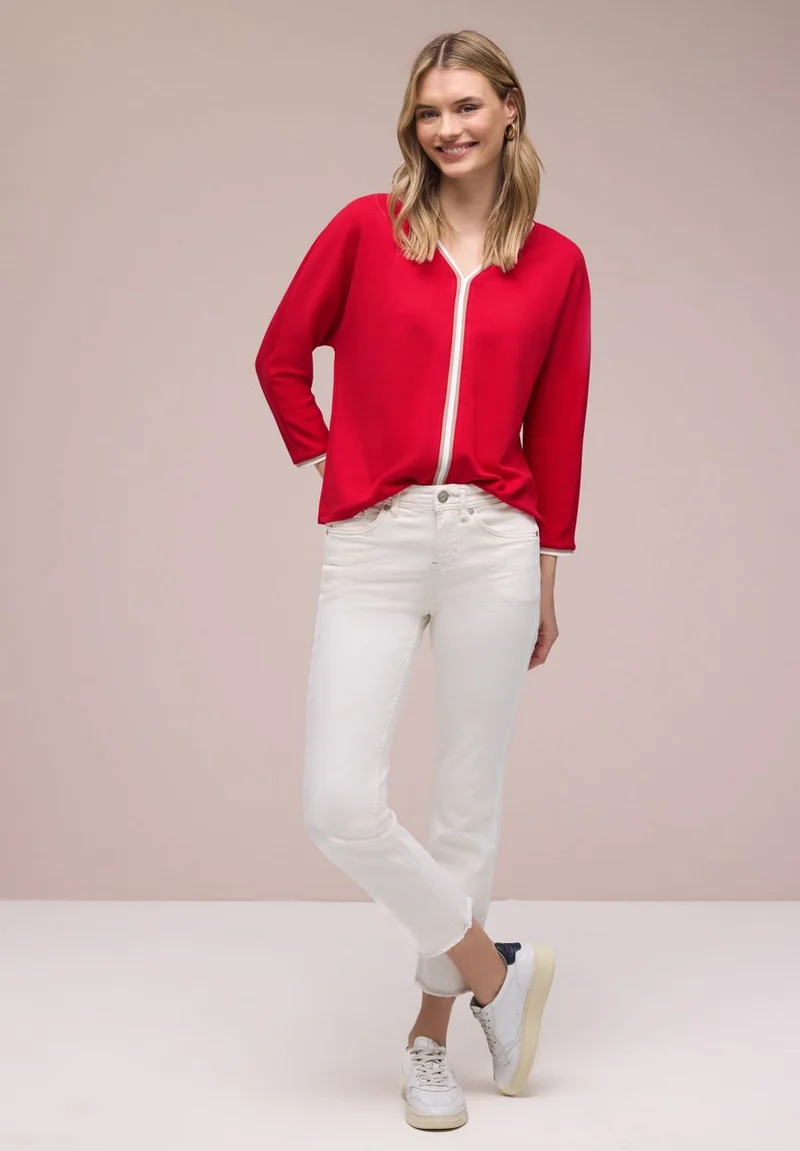 3/4-Arm Shirt mit Kontrastdetail