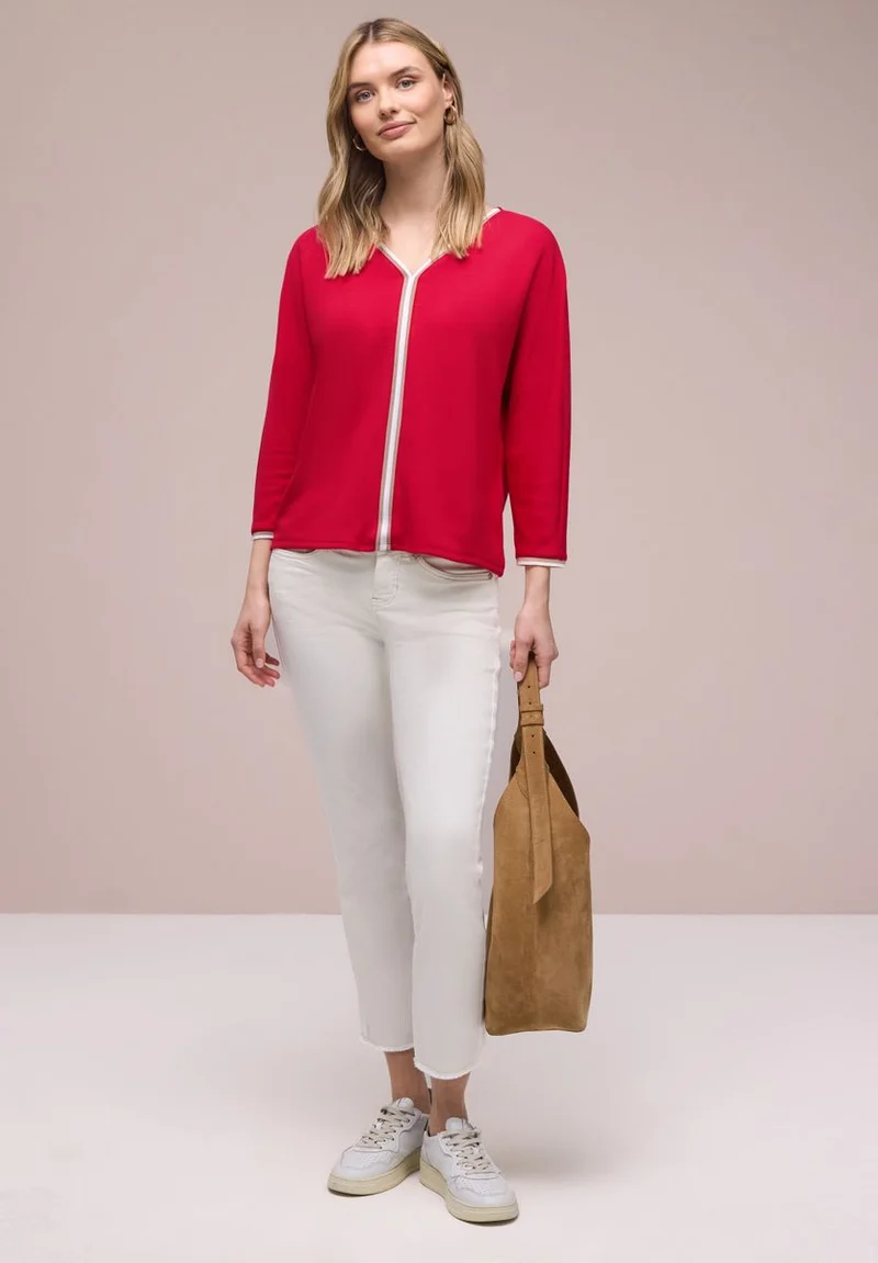 3/4-Arm Shirt mit Kontrastdetail