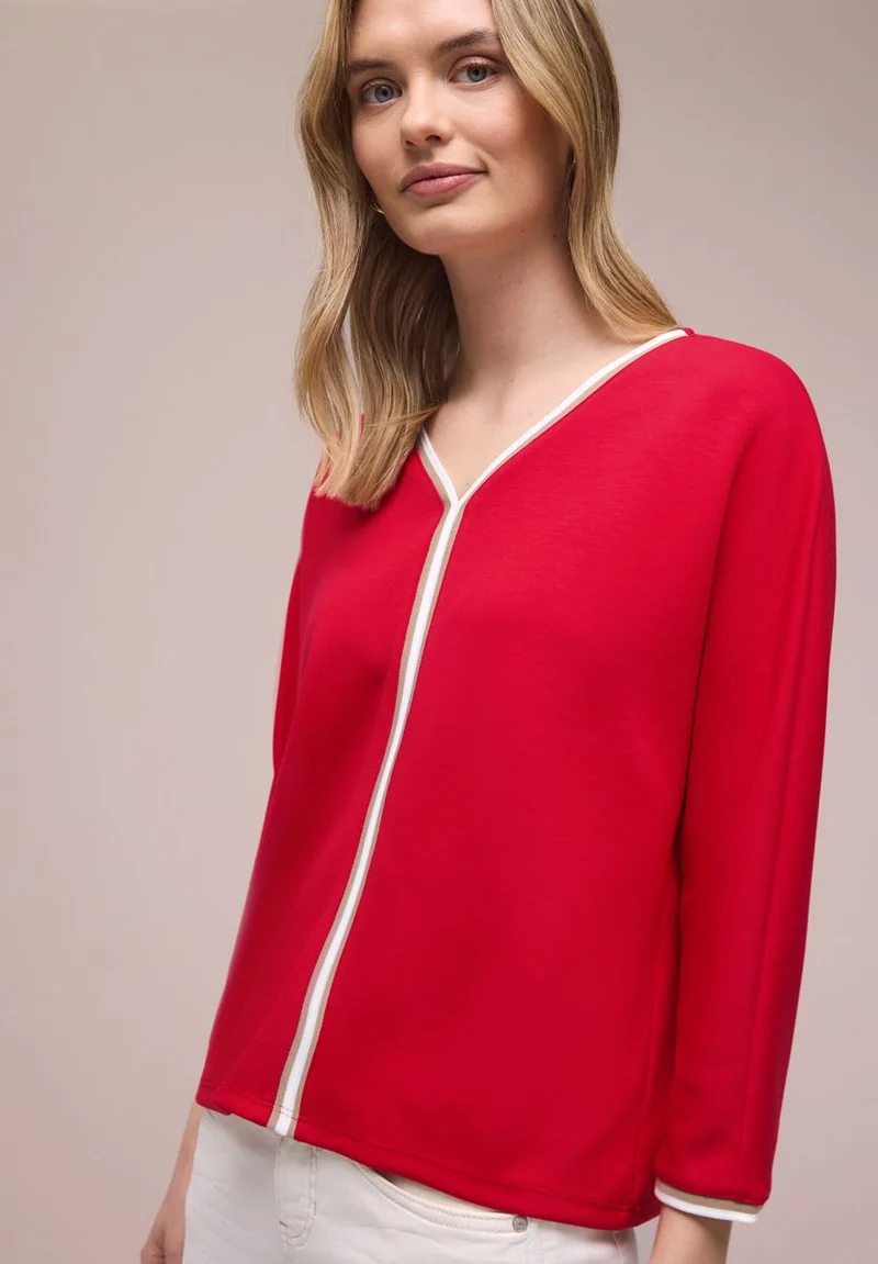 3/4-Arm Shirt mit Kontrastdetail