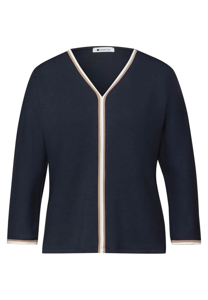 3/4-Arm Shirt mit Kontrastdetail