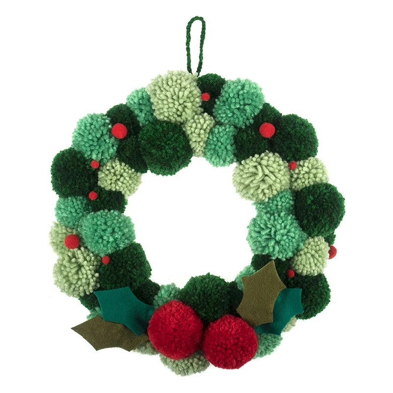 Trimits Pompon-Kranz-Bausatz, grün