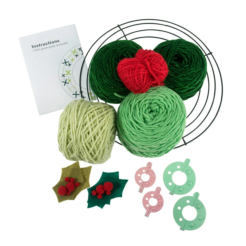 Trimits Pompon-Kranz-Bausatz, grün