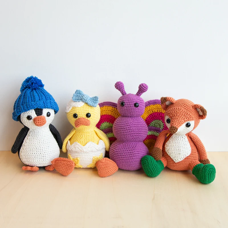 Häkelpaket „Vier Jahreszeiten – Tierchen“