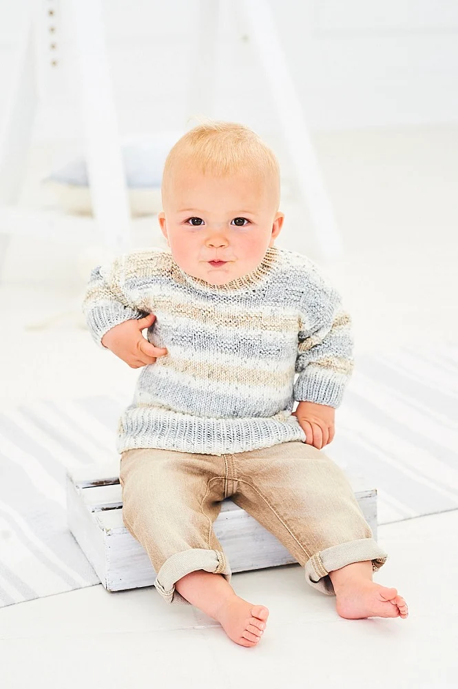 Strickanleitung Stylecraft Bambino Prints DK Nr. 9744 Baby-Pullover und -Jacke (digital)