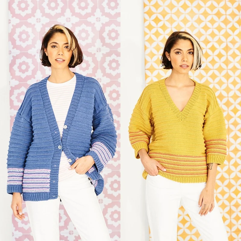 Strickanleitung Stylecraft Bellissima DK Nr. 9847 – Jacke und Pullover