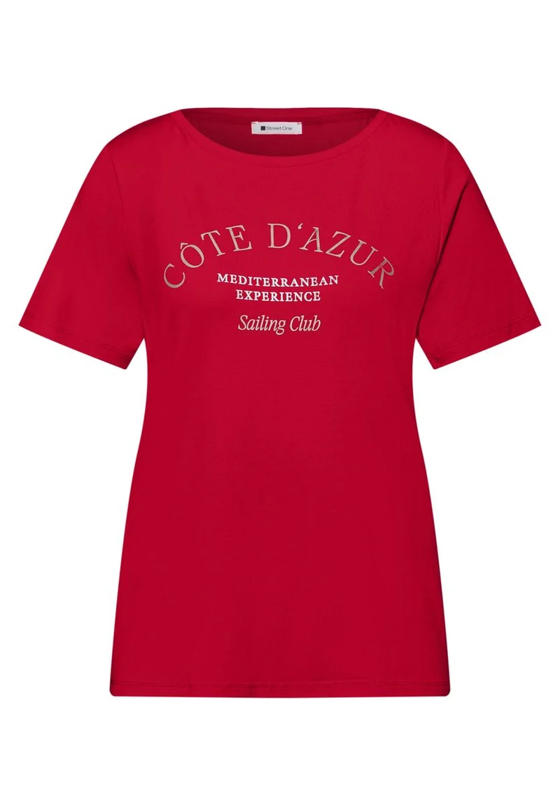 T-Shirt mit Rundhals und Wording