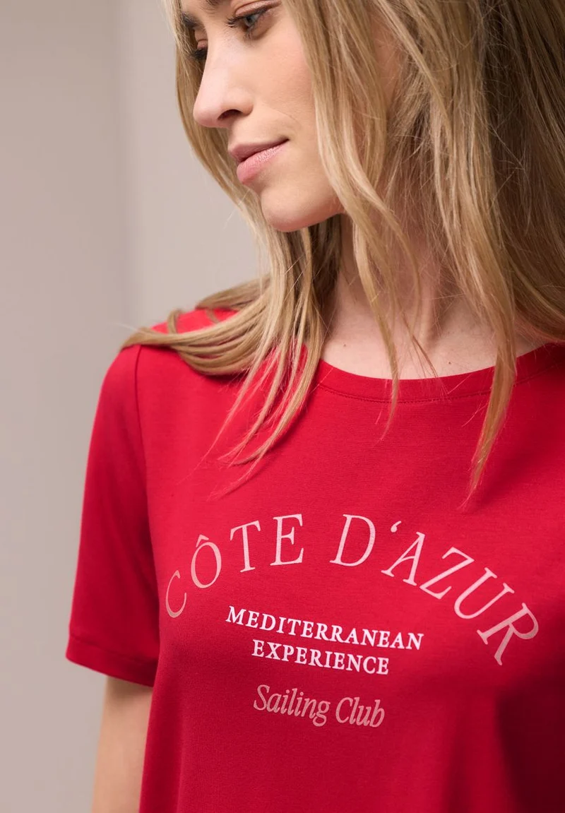 T-Shirt mit Rundhals und Wording
