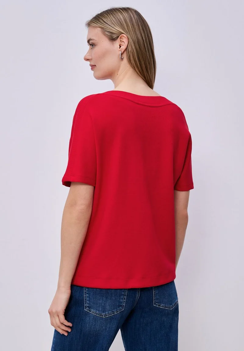 Dropped Shoulder Shirt mit Rippdetail