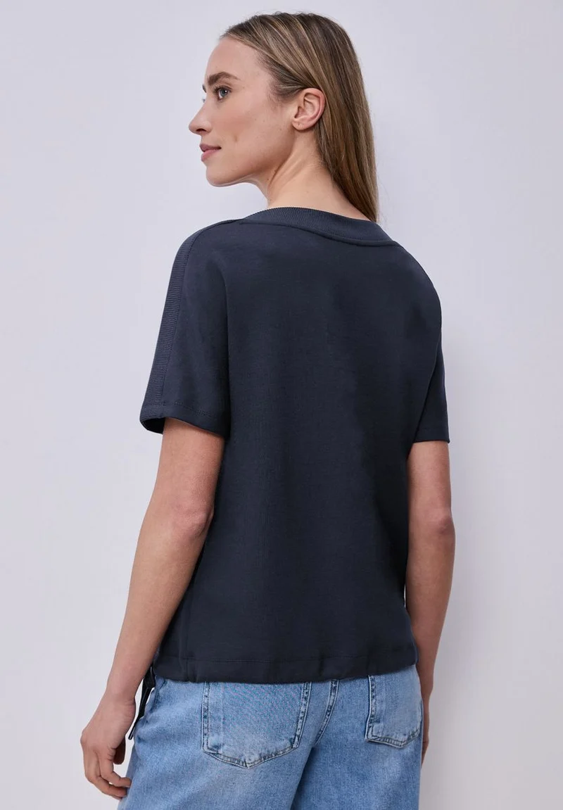 Dropped Shoulder Shirt mit Rippdetail