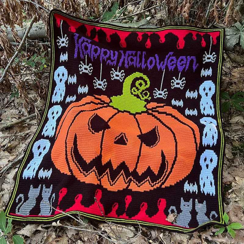 Häkelpaket für die Decke „Spooky Spectacle“ – CrazyCrochetCatlady