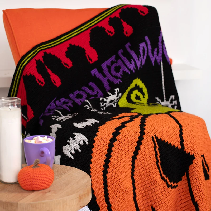 Häkelpaket für die Decke „Spooky Spectacle“ – CrazyCrochetCatlady