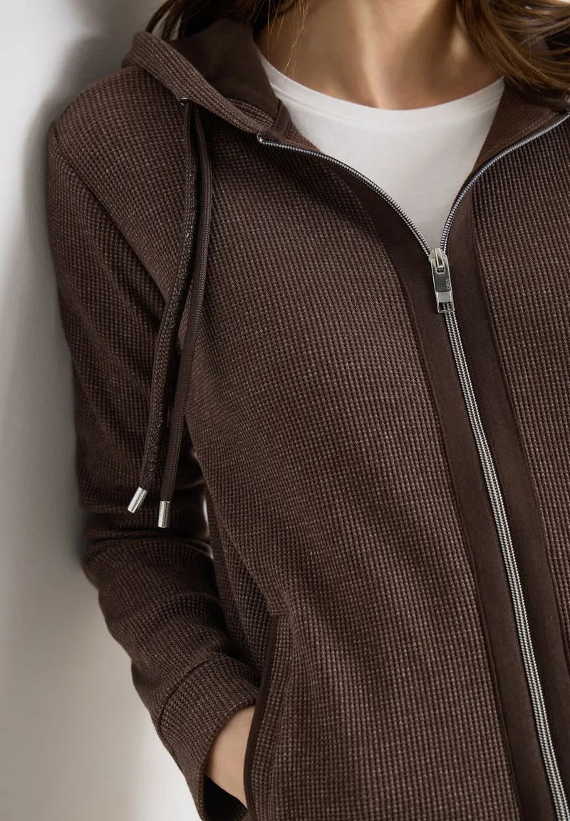 Langarm Jacke mit Kapuze und Taschen