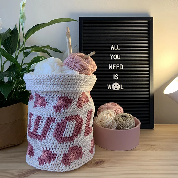 Häkelanleitung „All you need is Wolle“-Körbchen