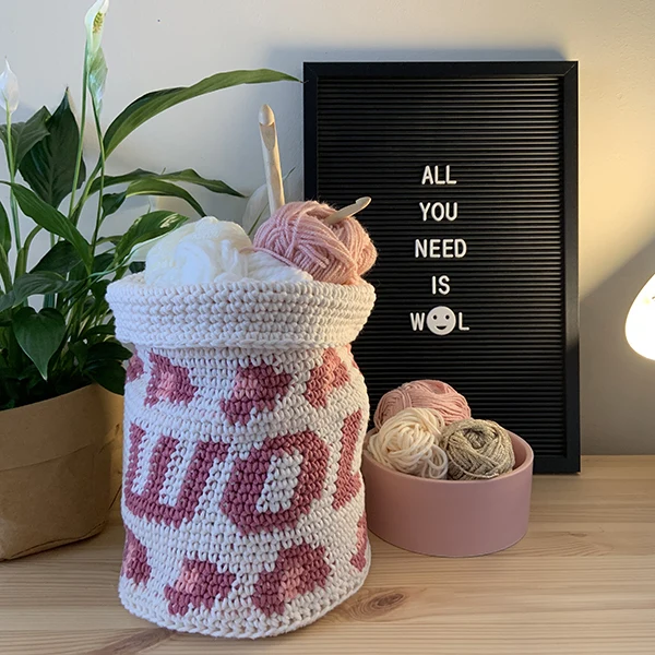 Häkelanleitung „All you need is Wolle“-Körbchen