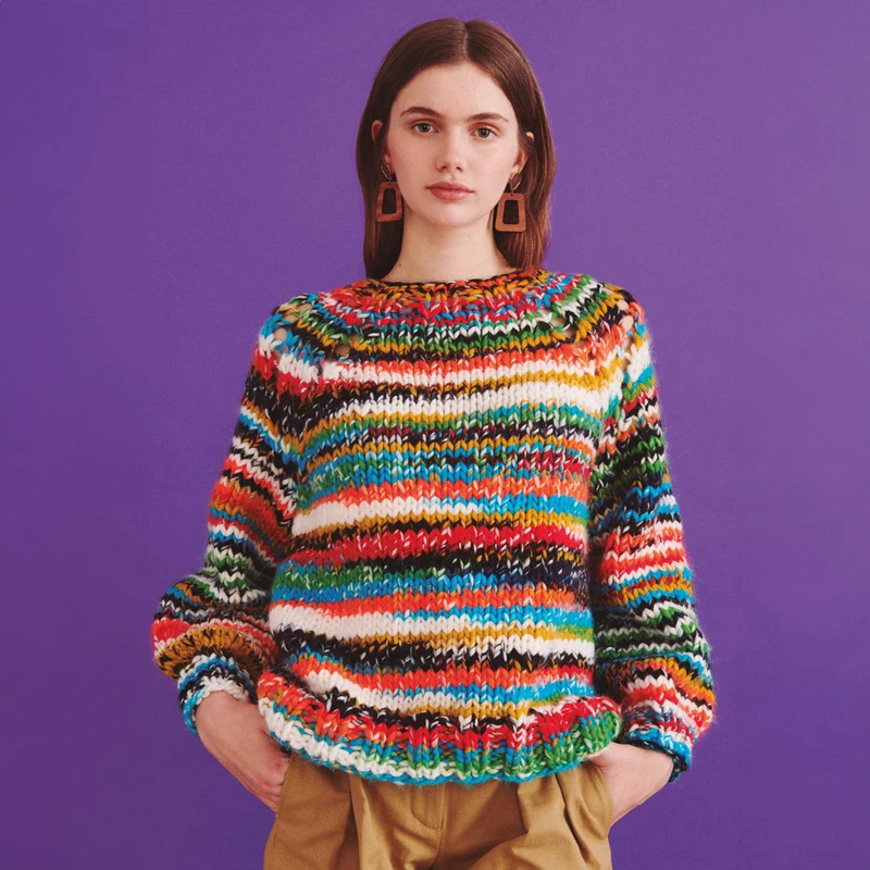 Katia Leaflet WOW Chunky Boom Damenpullover-Strickanleitung NL/EN/DE/FR/ES/IT