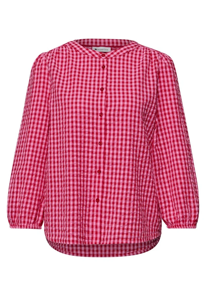 Bluse mit Rundhals und Karomuster