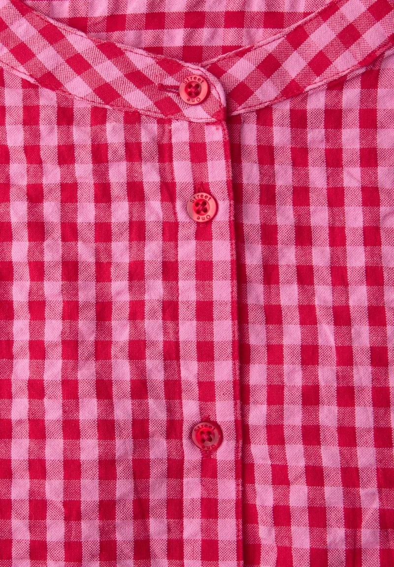 Bluse mit Rundhals und Karomuster