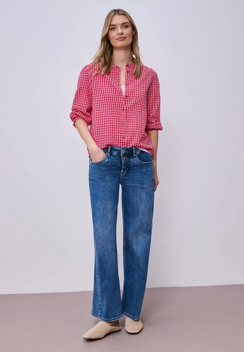 Bluse mit Rundhals und Karomuster