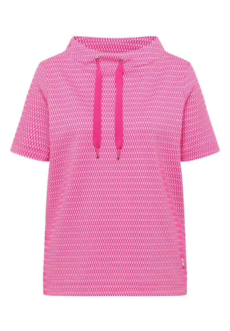 Shirt mit Funnel Neck im Two-Tone-Look