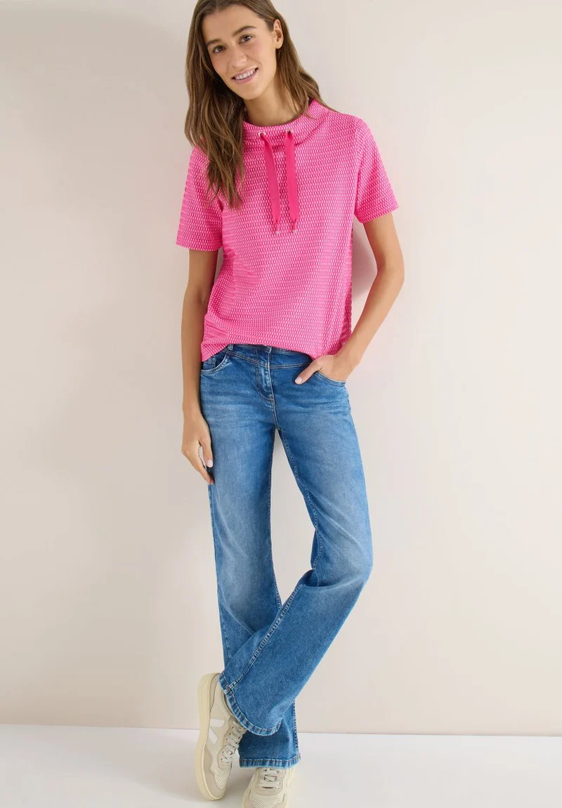 Shirt mit Funnel Neck im Two-Tone-Look
