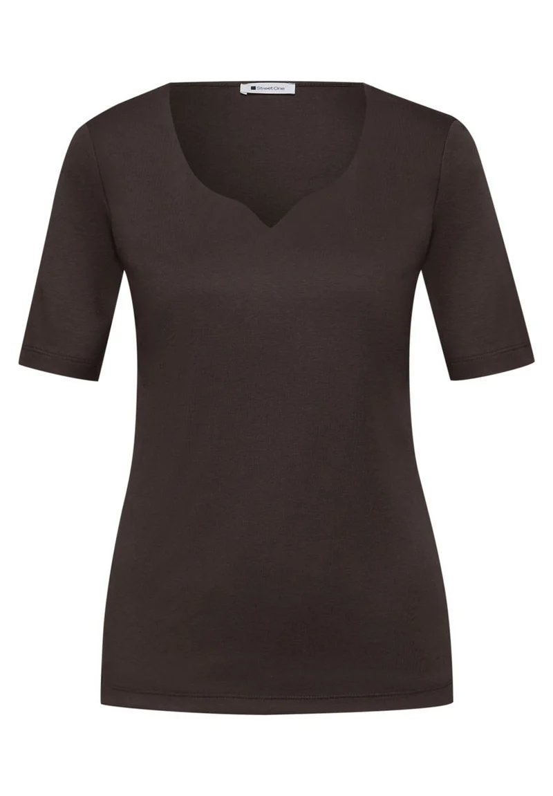 Basic T-Shirt mit Herzausschnitt