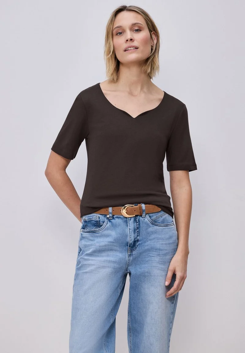 Basic T-Shirt mit Herzausschnitt