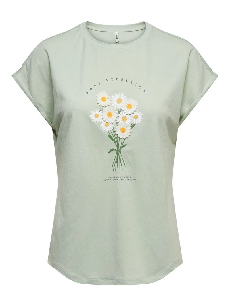 ONLJANY NEW S/S O-NECK PRINT TOP BOX JRS