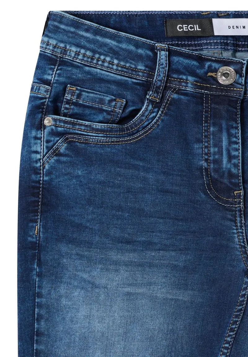 Mid Waist Slim Leg Jeans im Casual Fit
