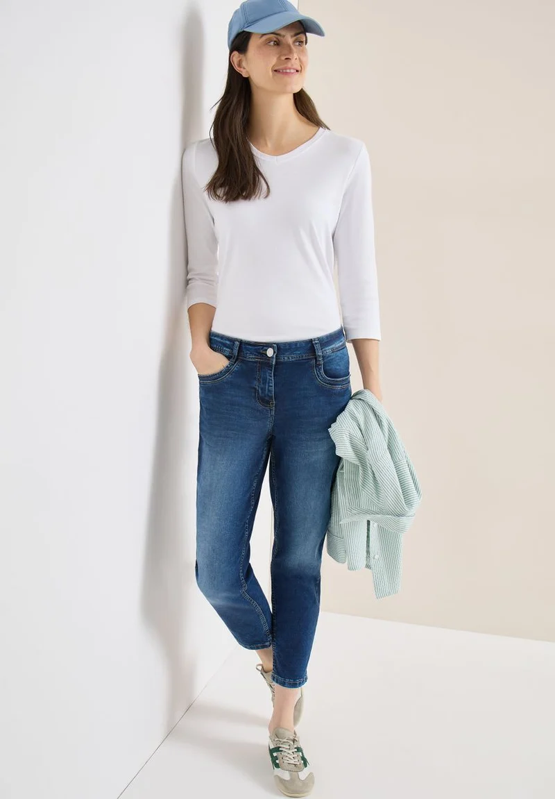 Mid Waist Slim Leg Jeans im Casual Fit
