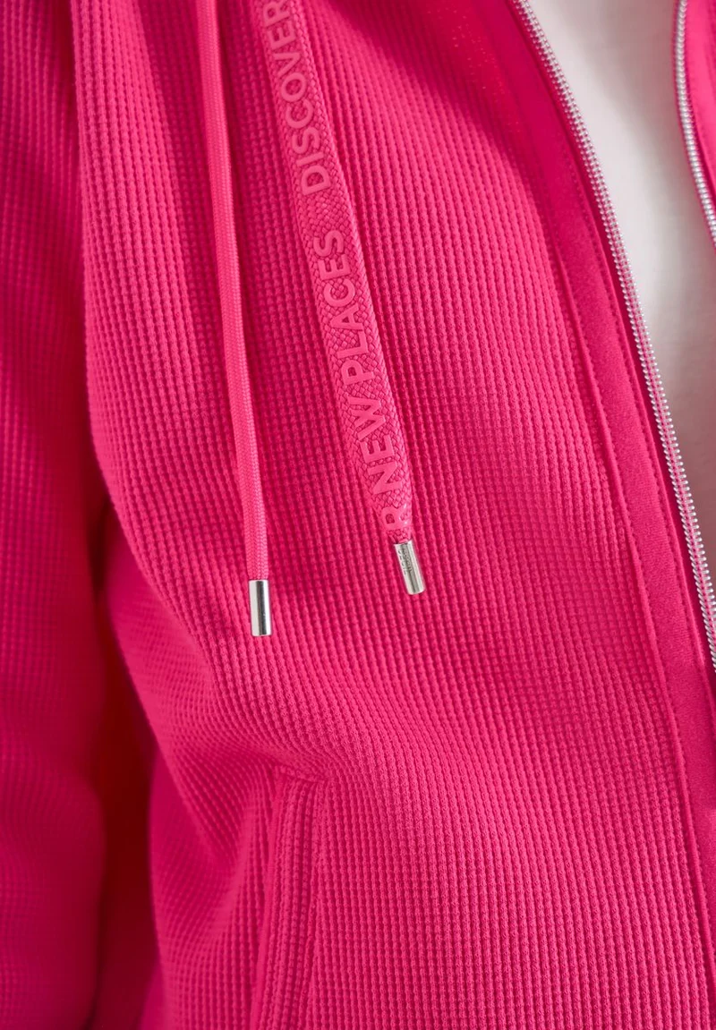 Langarm Jacke mit Kapuze und Taschen