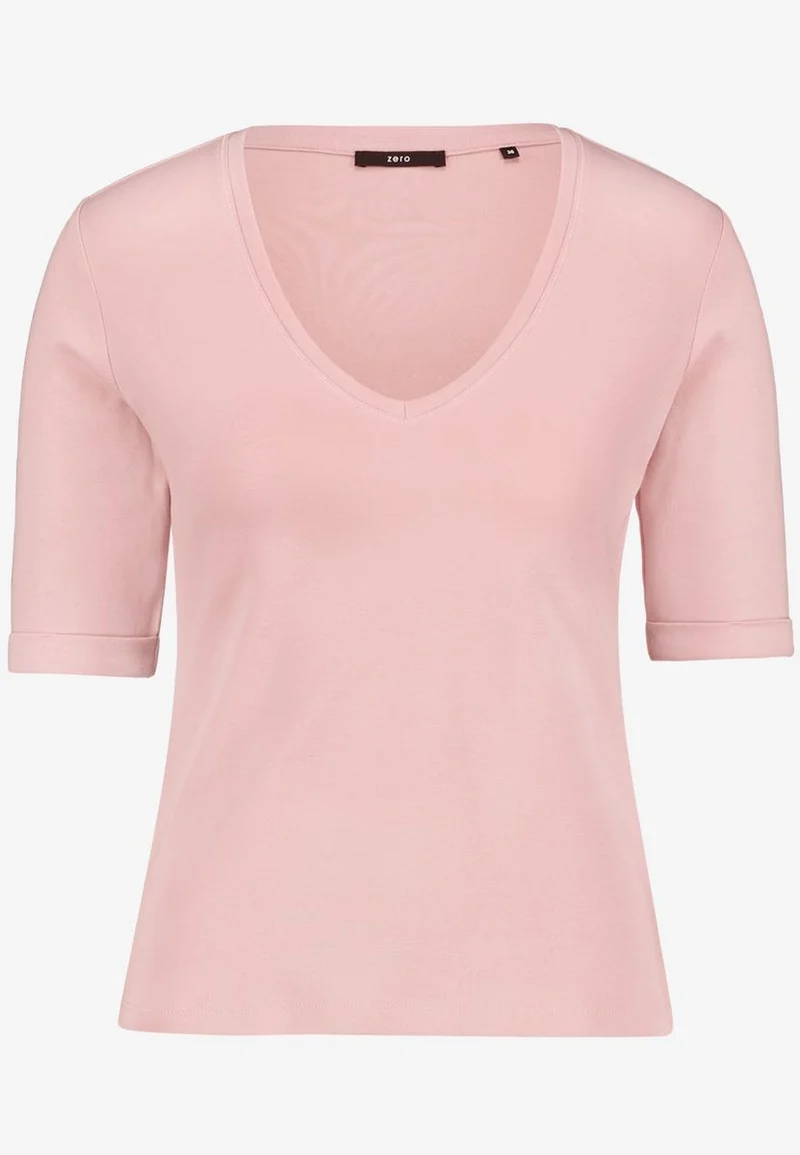 Basic-T-Shirt mit V-Ausschnitt