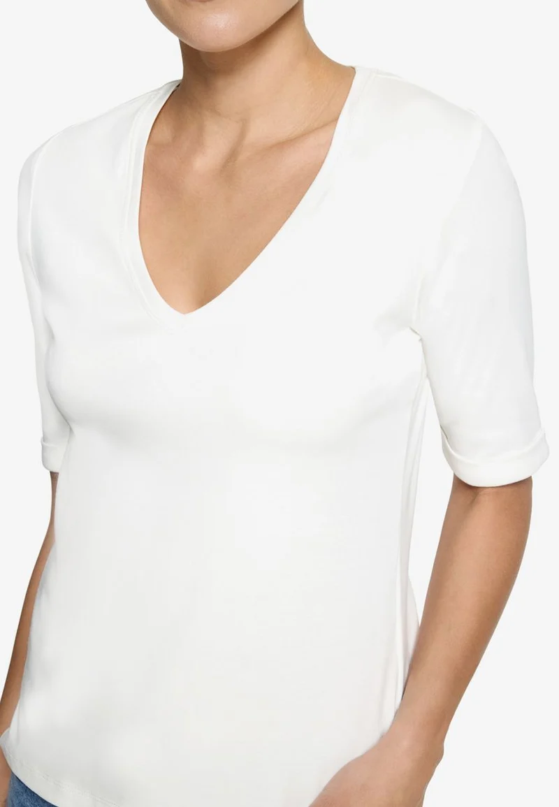 Basic-T-Shirt mit V-Ausschnitt